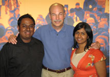 My Wife and I standing with the President of InterVarsity, Alec Hill